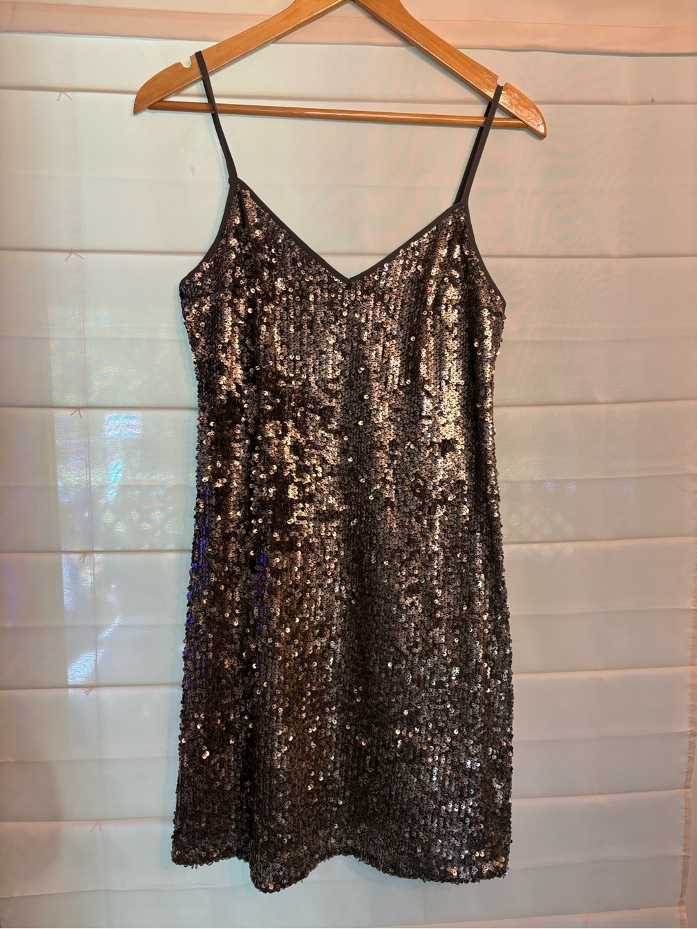 Abercrombie & Fitch Slate Gray sequin slip dress